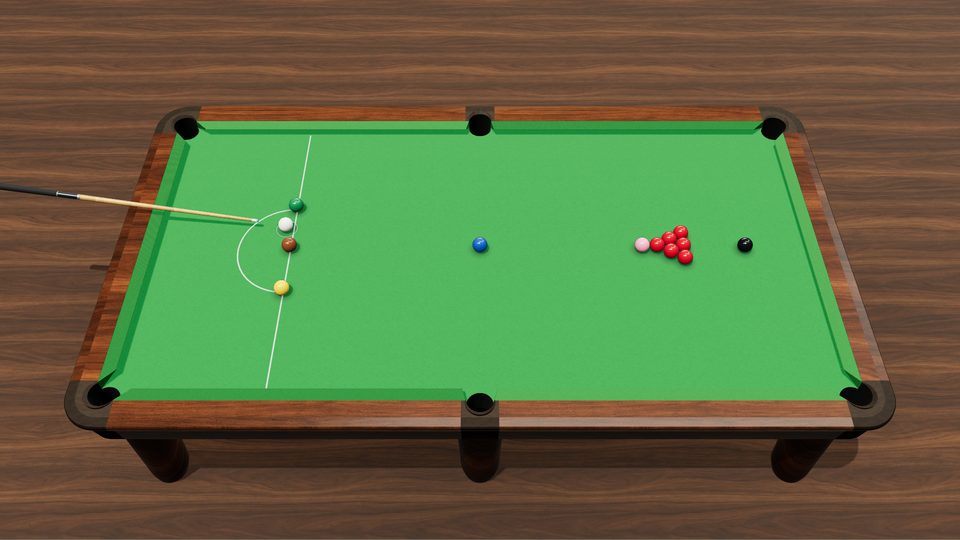 Quick Snooker table, racked